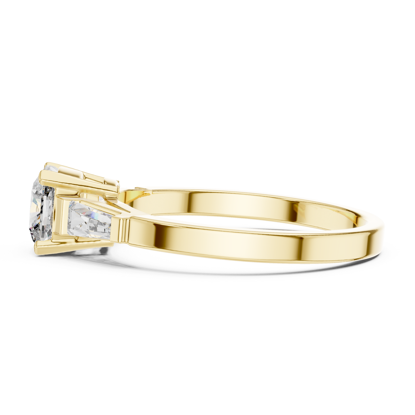 Cushion Cut Diamond Three Stone Engagement Ring