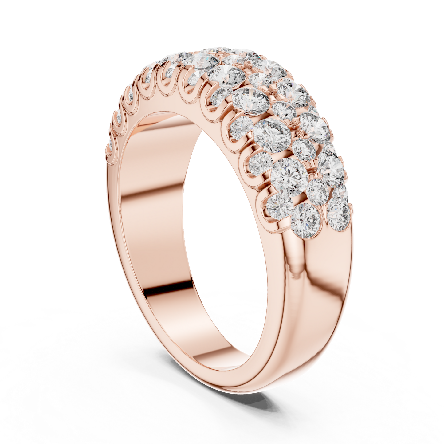 Multiple Round Cut Lab Diamond Wedding Band