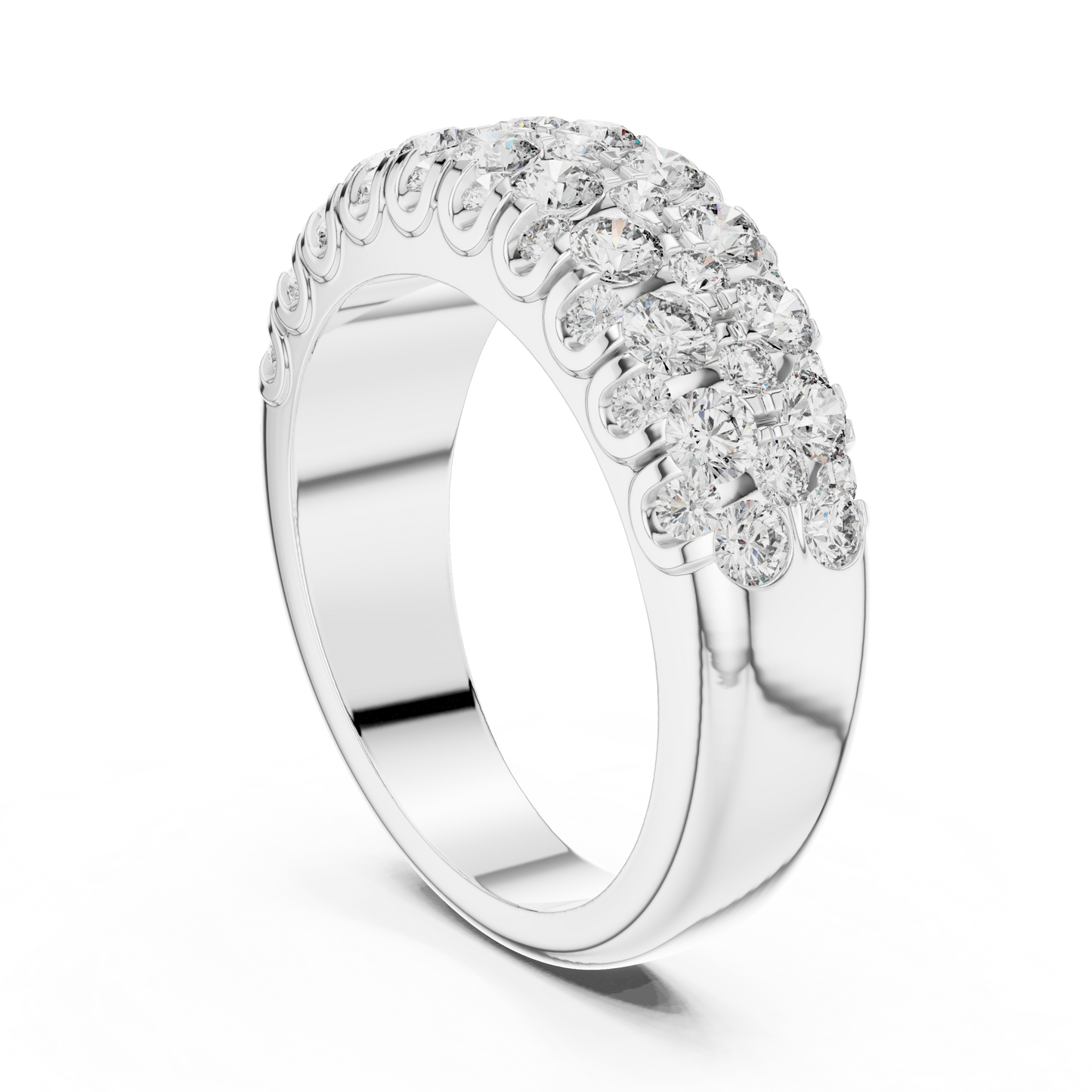 Multiple Round Cut Lab Diamond Wedding Band