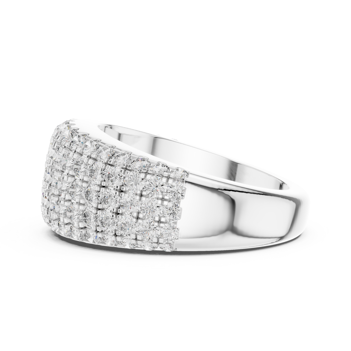 Multiple Round Cut Lab Diamond Band in Yellow Gold