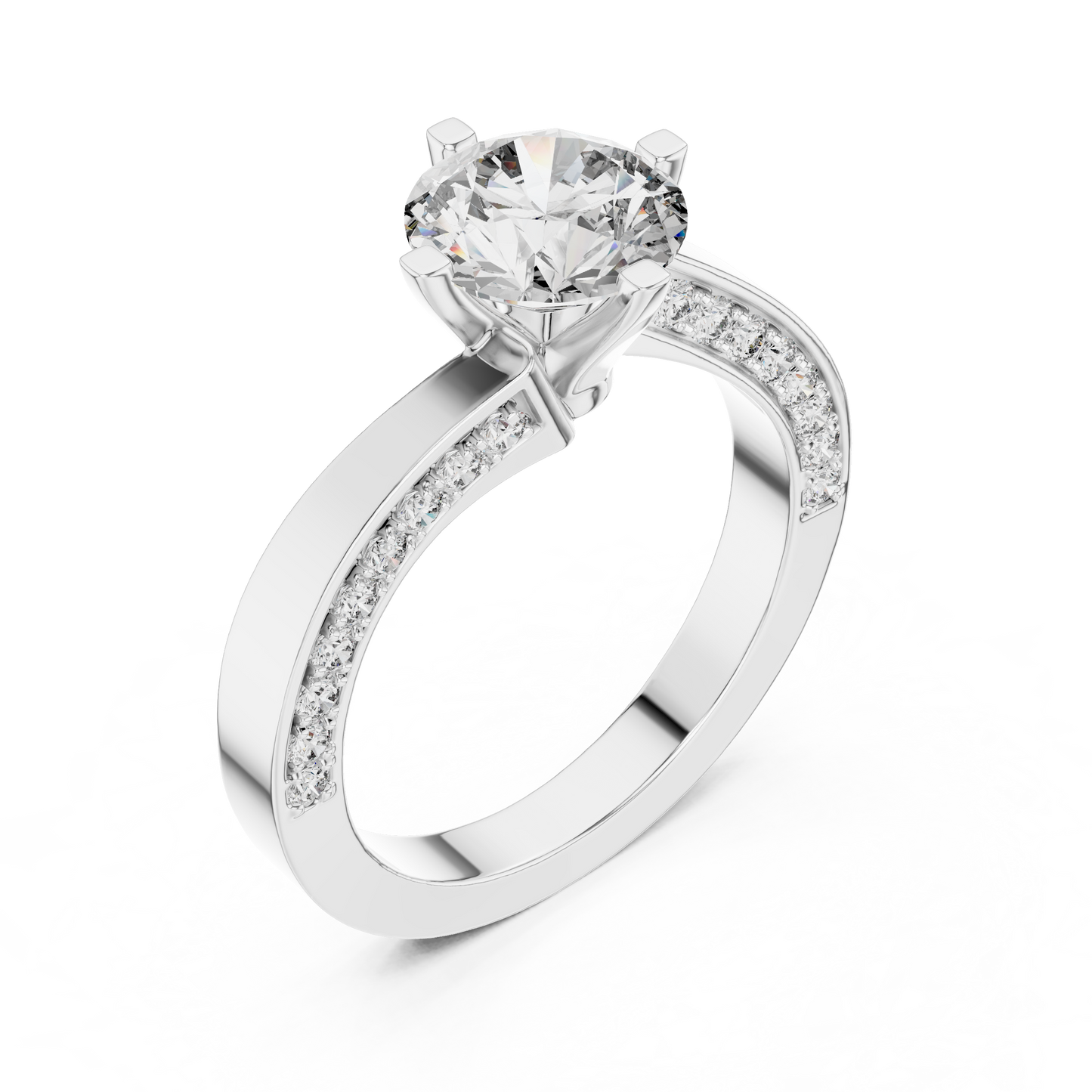 1.50 Carat Round Diamond Solitaire Accent Engagement RIng