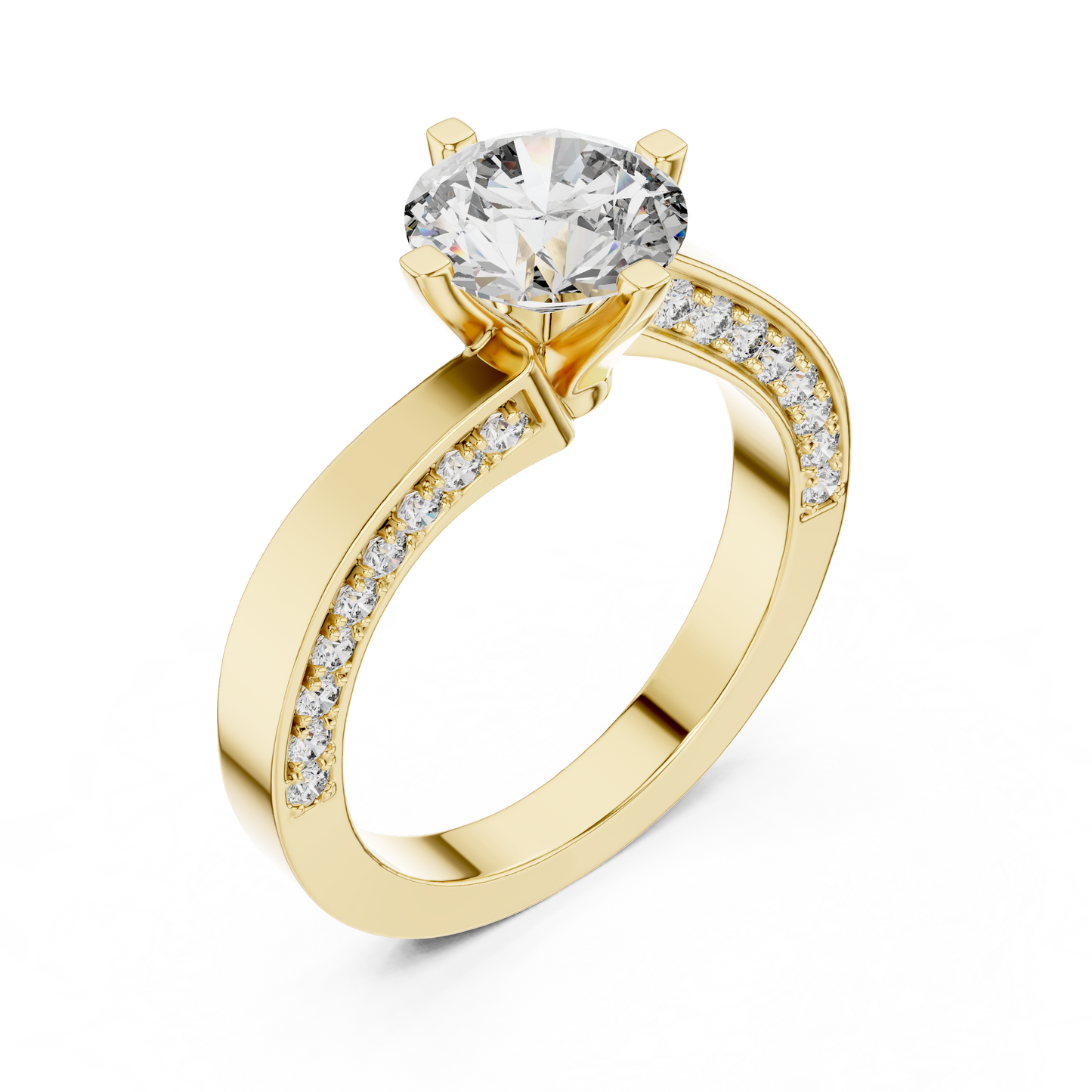 1.50 Carat Round Diamond Solitaire Accent Engagement RIng