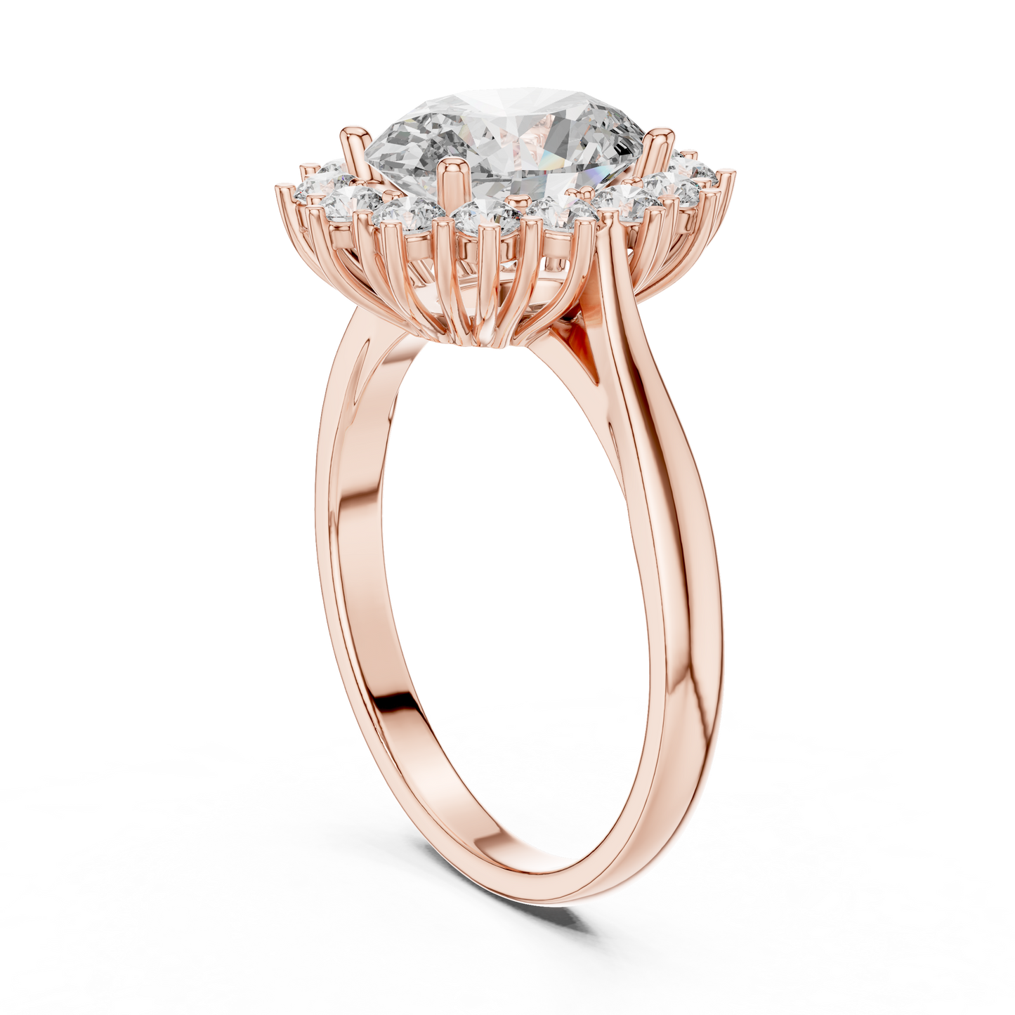 2 Carat Oval Cut Lab Diamond Halo Engagement RIng
