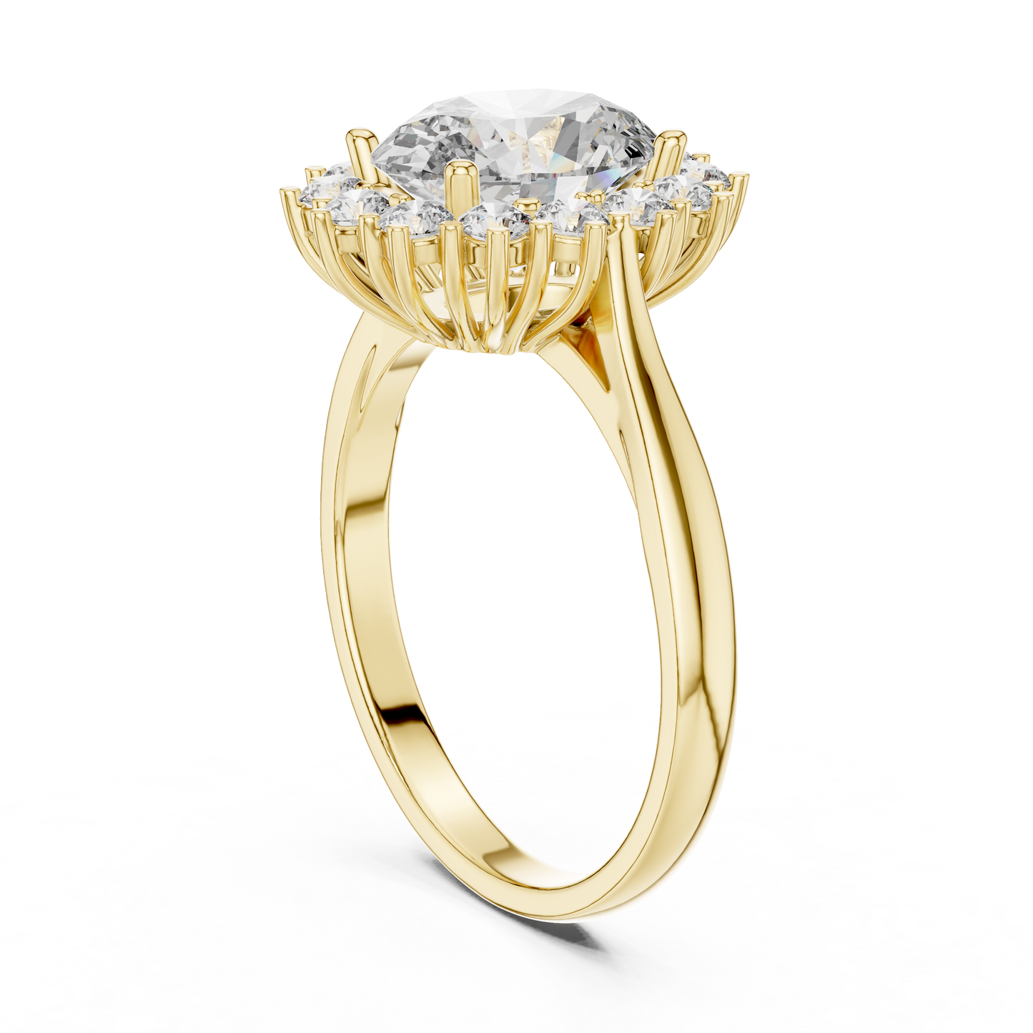 2 Carat Oval Cut Lab Diamond Halo Engagement RIng