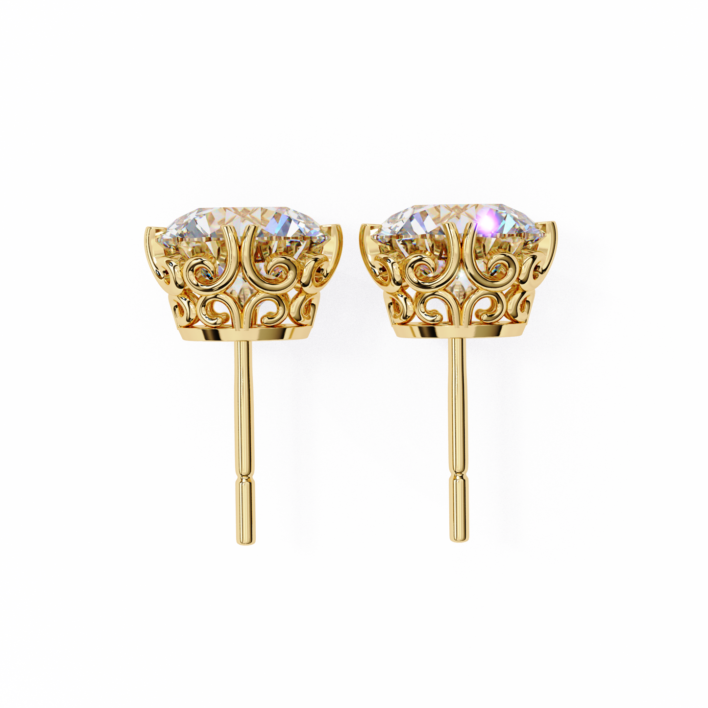 Round Cut Lab Diamond Stud Earring
