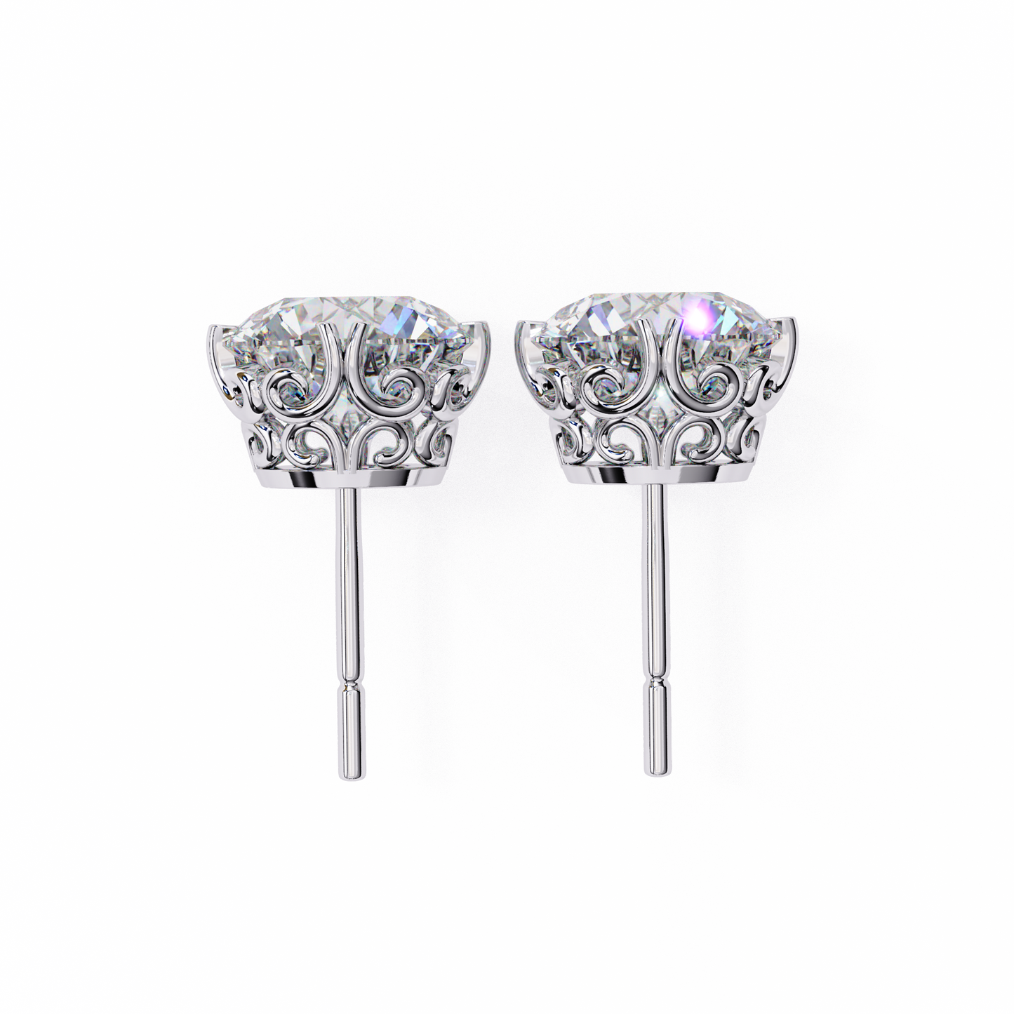 Round Cut Lab Diamond Stud Earring