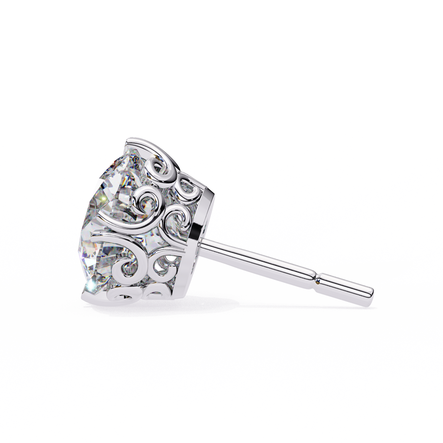 Round Cut Lab Diamond Stud Earring