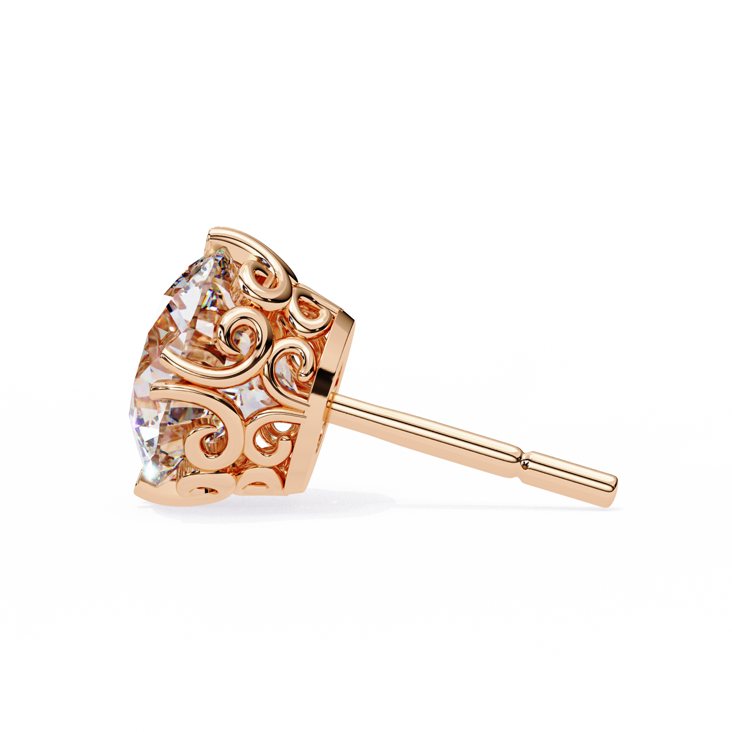Round Cut Lab Diamond Stud Earring