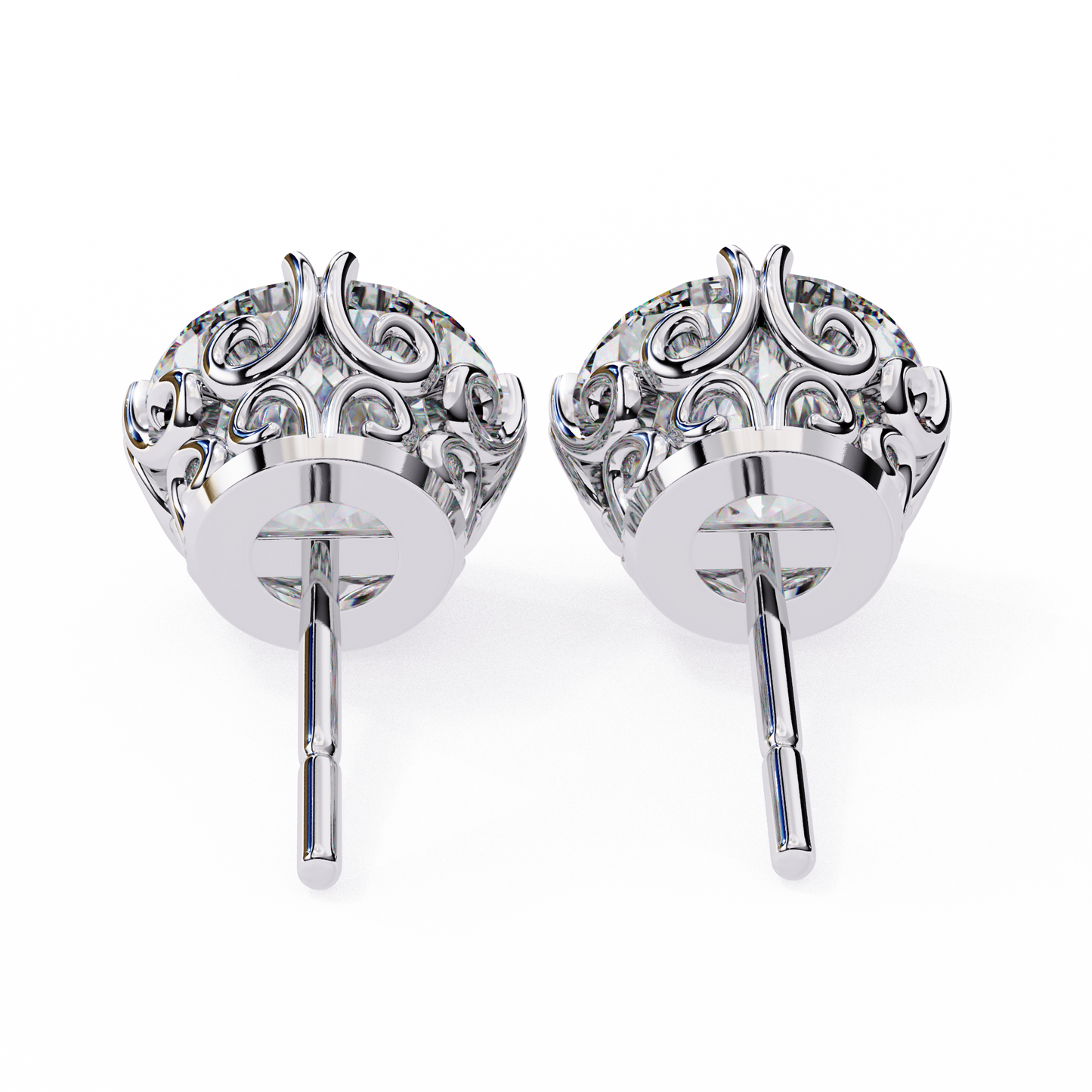 Round Cut Lab Diamond Stud Earring