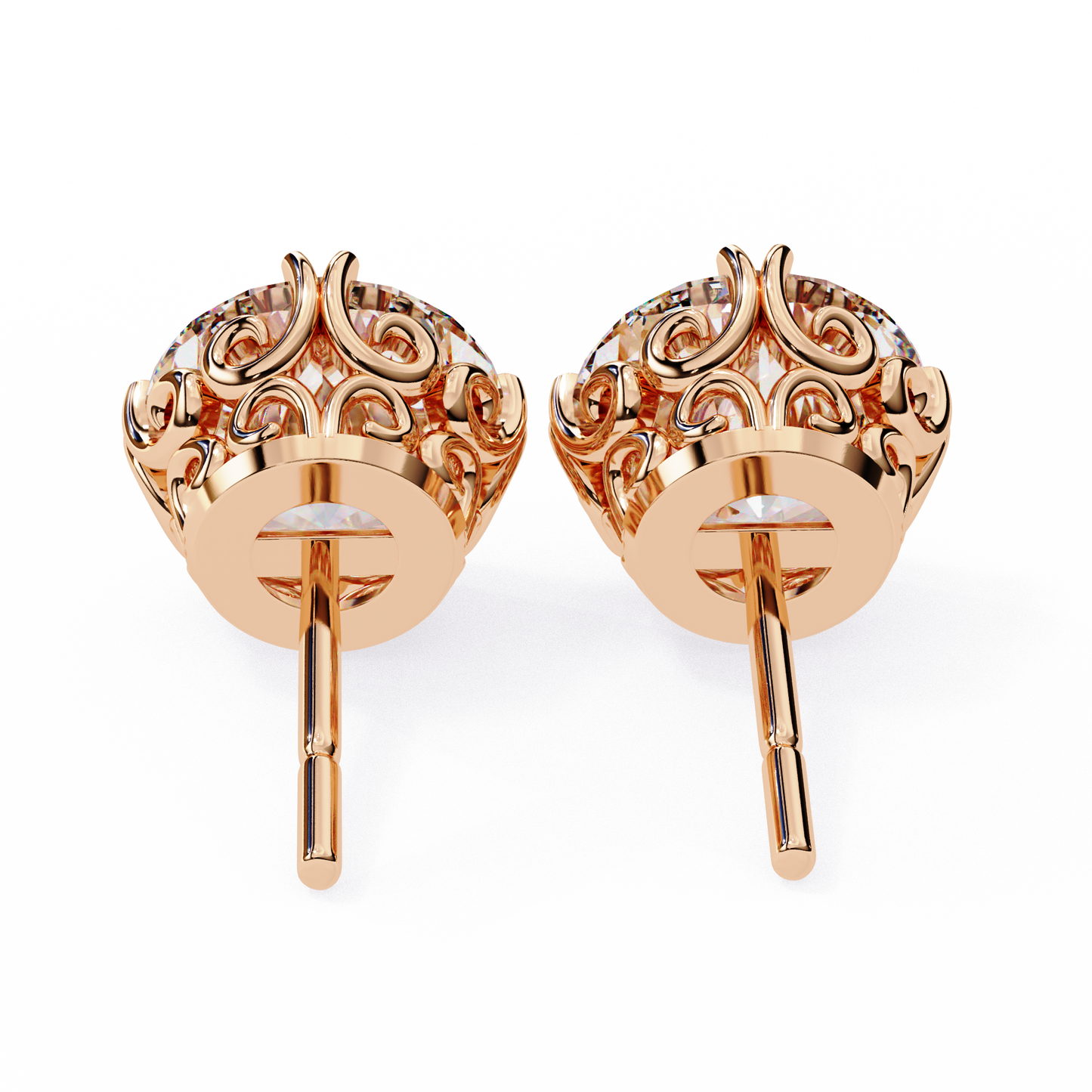 Round Cut Lab Diamond Stud Earring