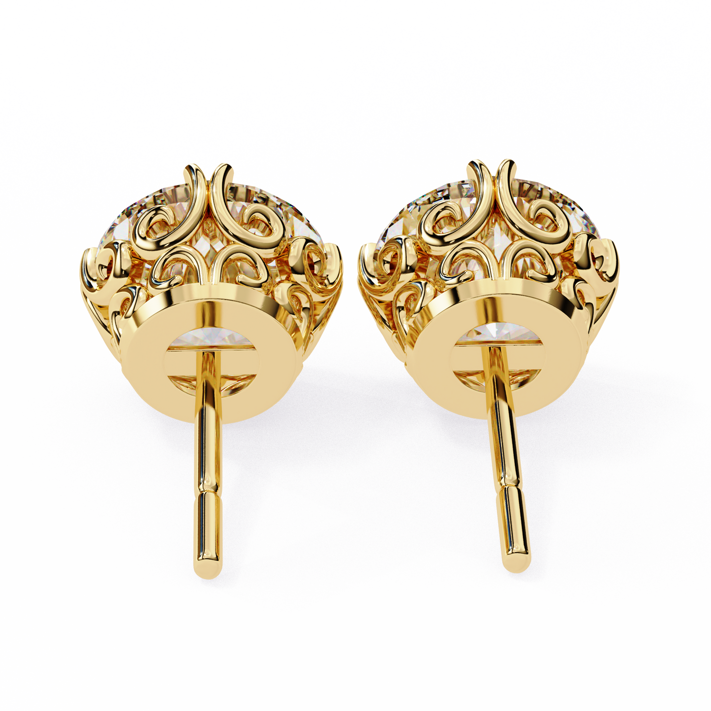 Round Cut Lab Diamond Stud Earring
