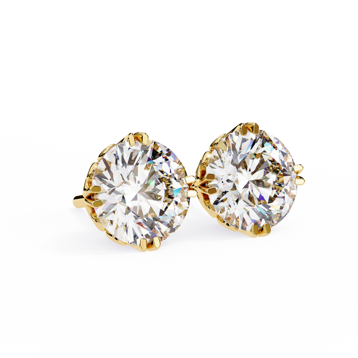 Round Cut Lab Diamond Stud Earring