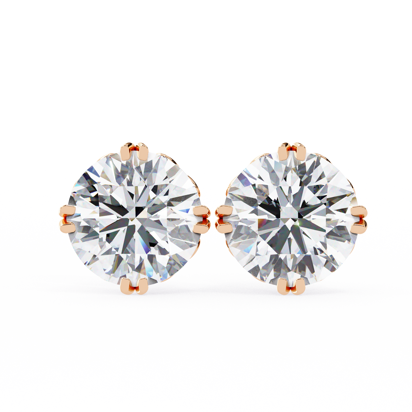 Round Cut Lab Diamond Stud Earring