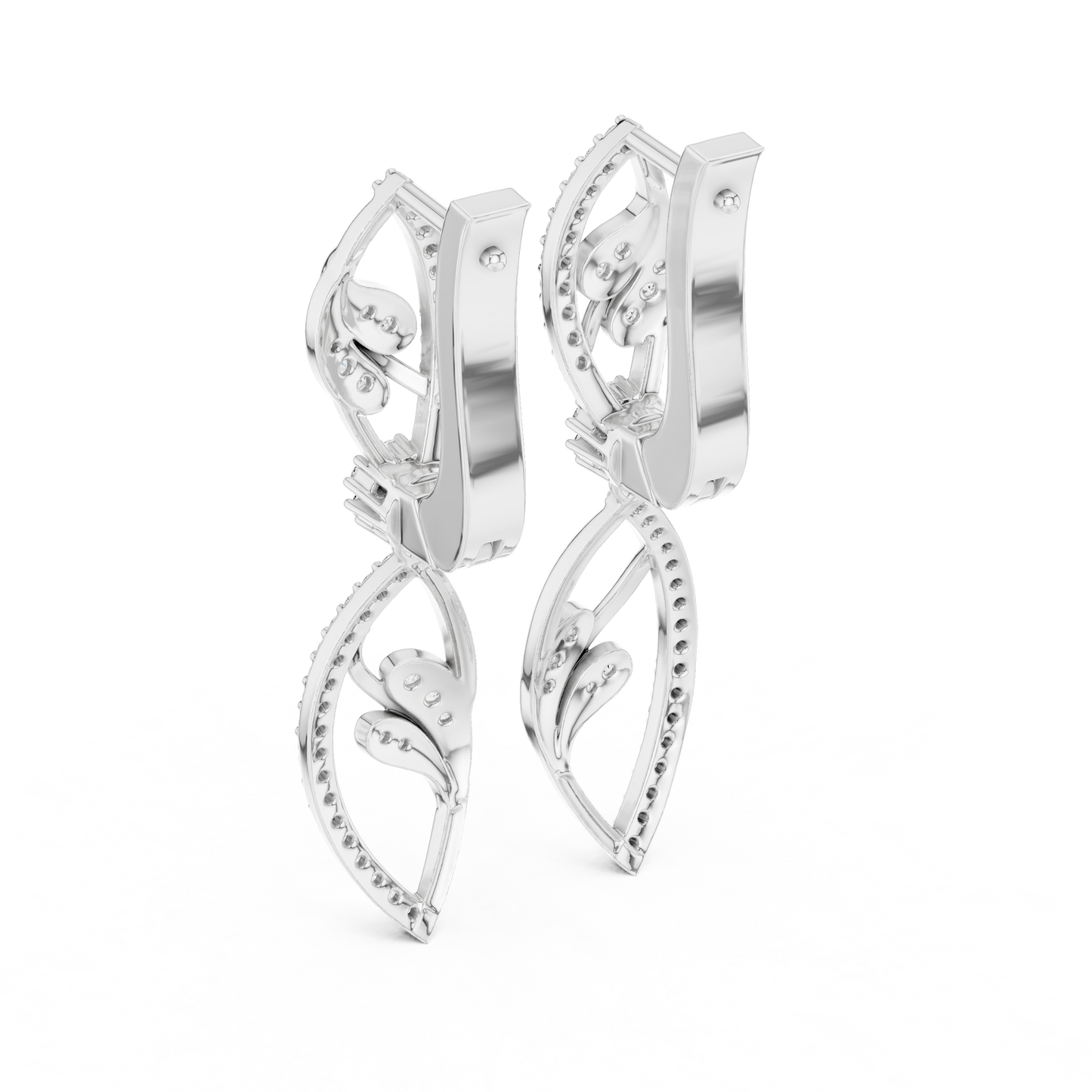 Round Cut Lab Grown Diamond Dangle Earrings