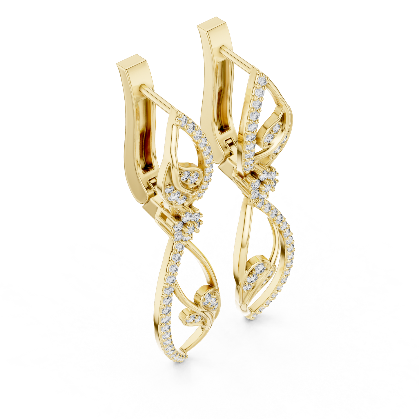 Round Cut Lab Grown Diamond Dangle Earrings