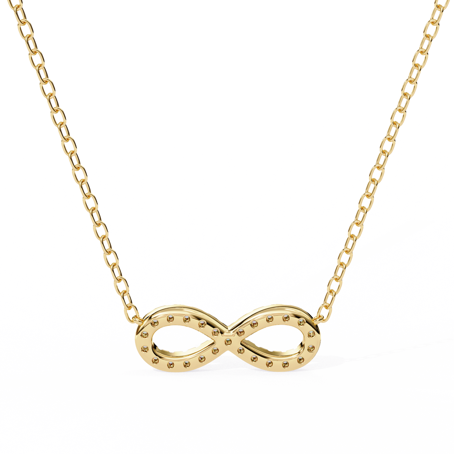Round Cut Lab Diamond Infinity Shape Pendant