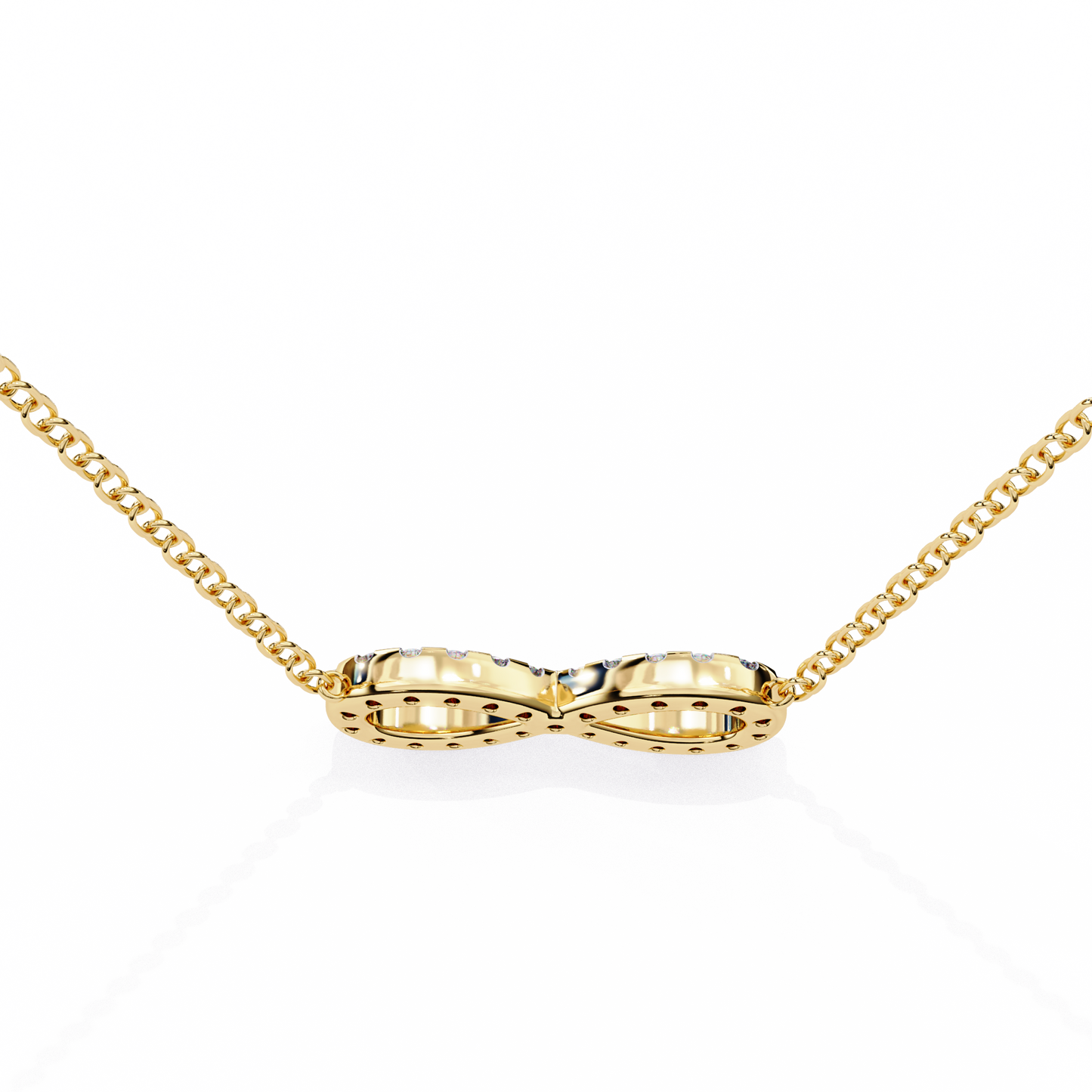 Round Cut Lab Diamond Infinity Shape Pendant