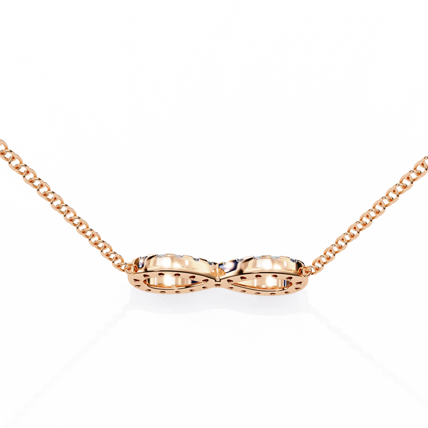 Round Cut Lab Diamond Infinity Shape Pendant
