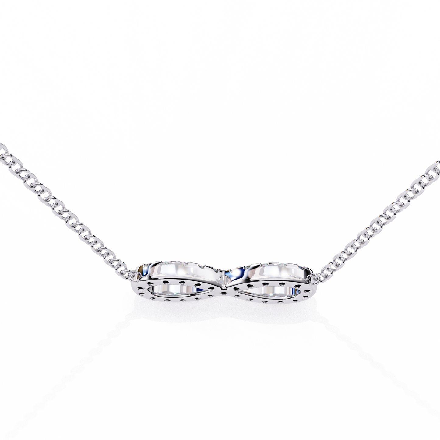 Round Cut Lab Diamond Infinity Shape Pendant