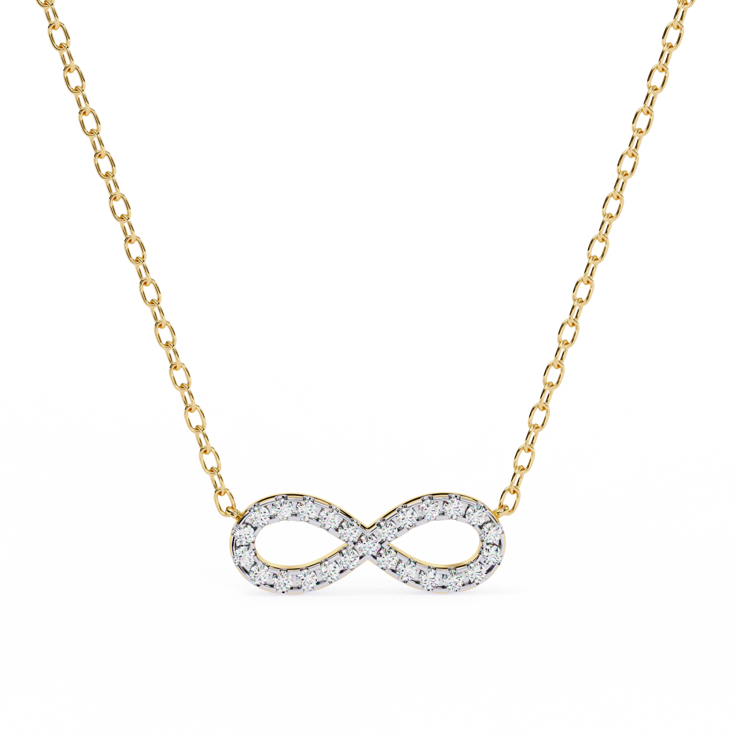 Round Cut Lab Diamond Infinity Shape Pendant