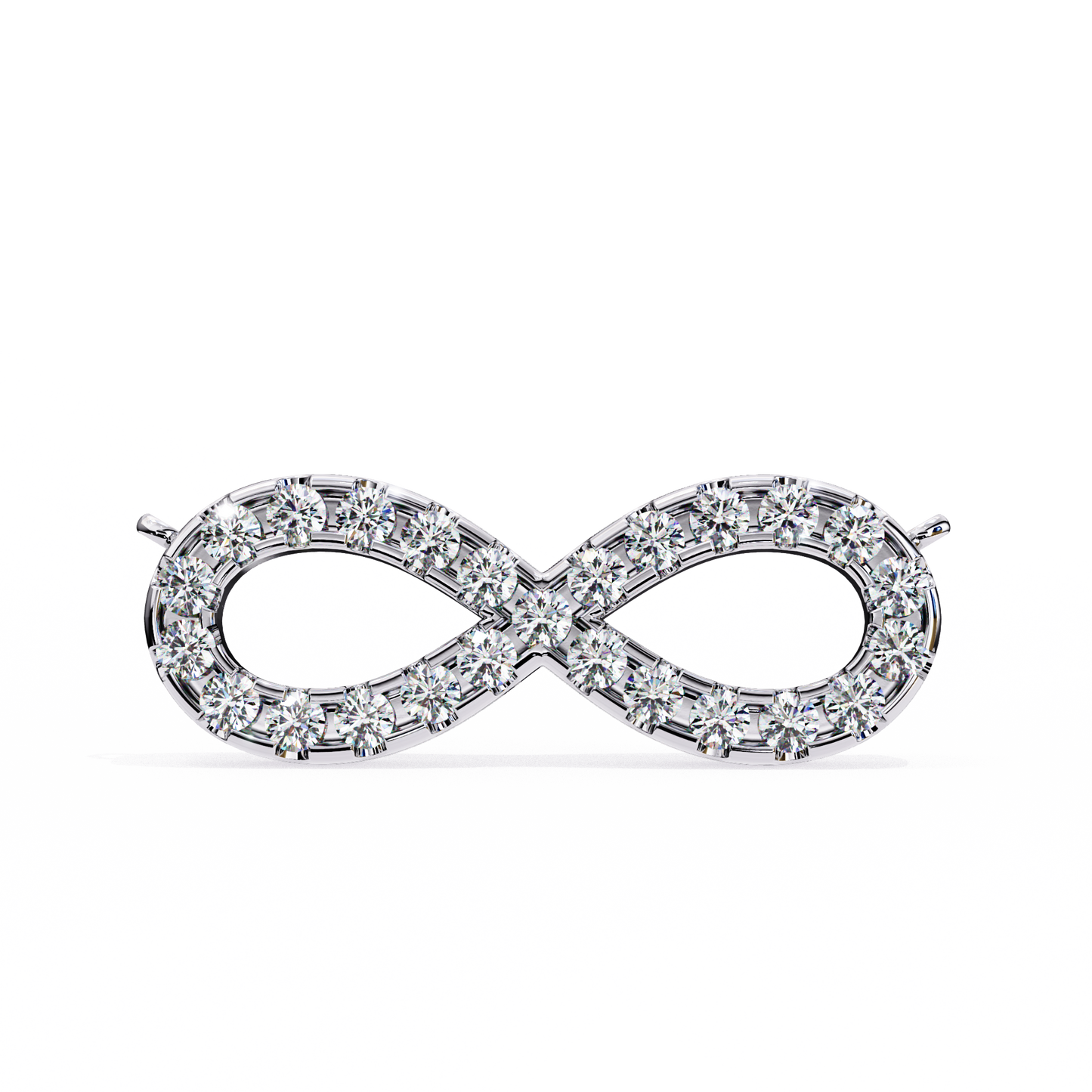 Round Cut Lab Diamond Infinity Shape Pendant