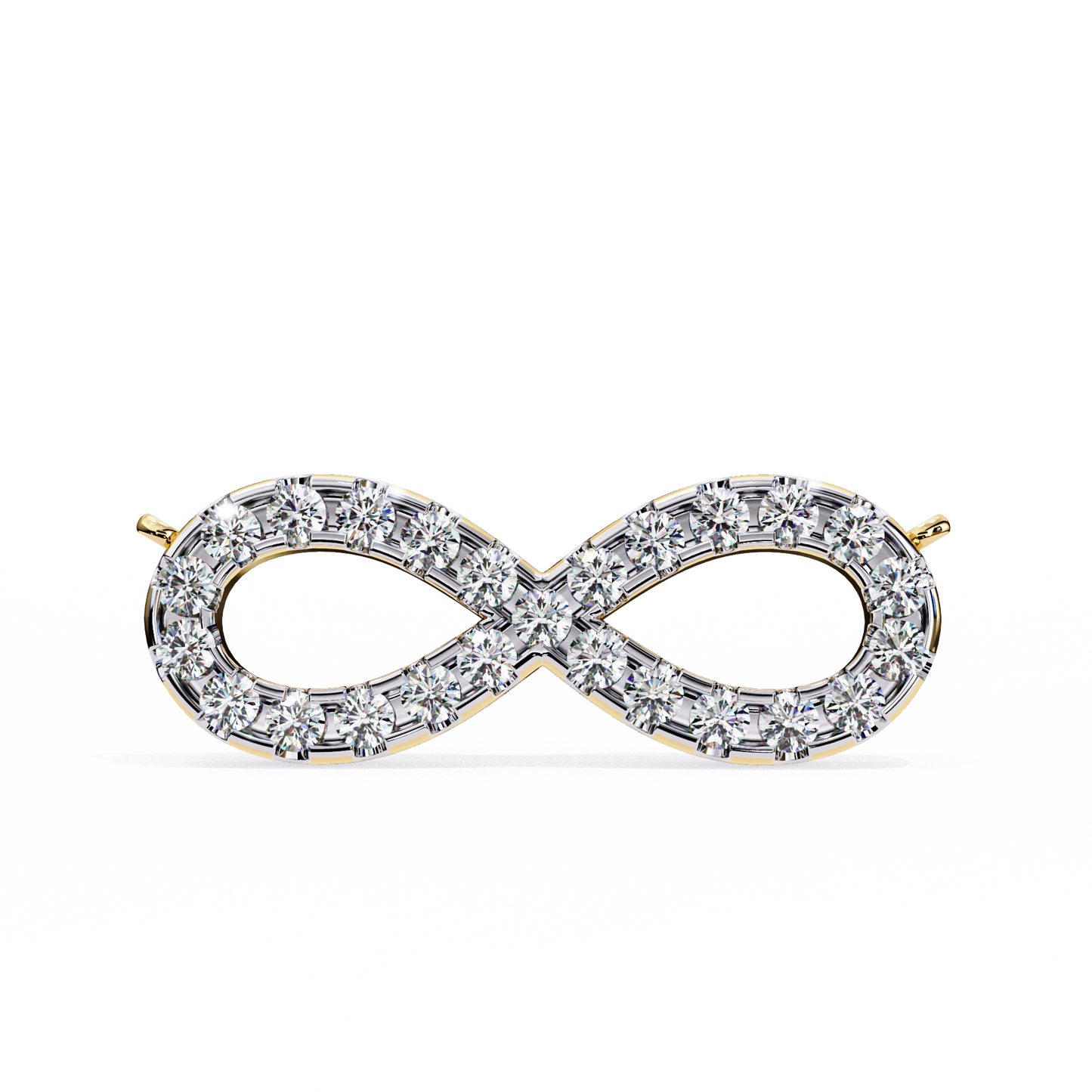 Round Cut Lab Diamond Infinity Shape Pendant