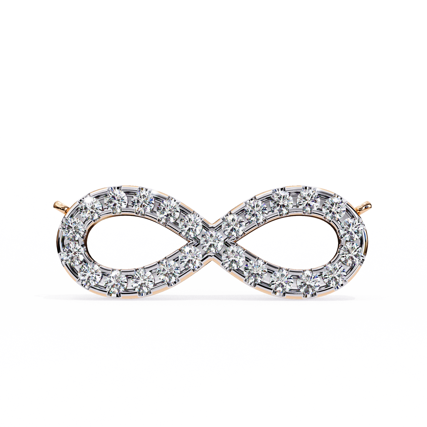 Round Cut Lab Diamond Infinity Shape Pendant