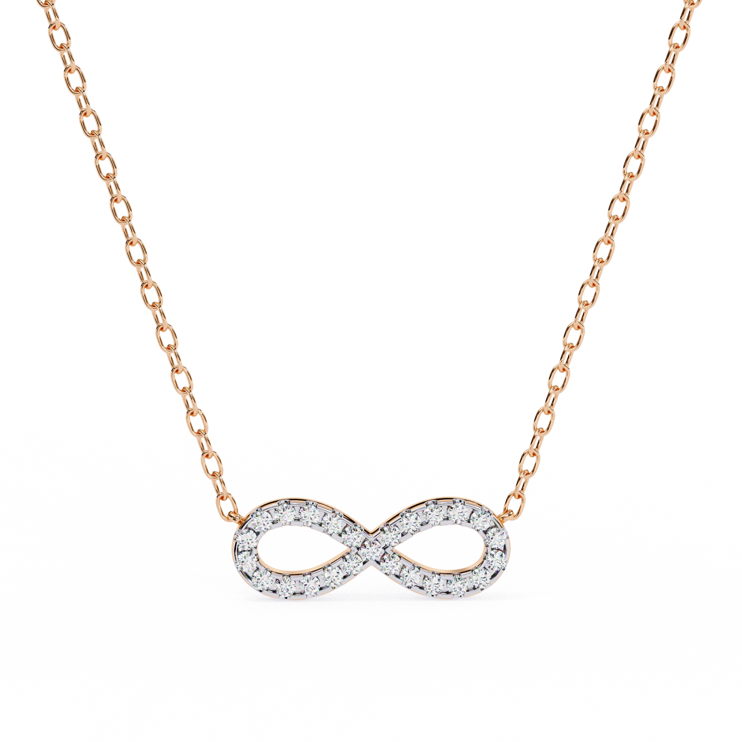 Round Cut Lab Diamond Infinity Shape Pendant