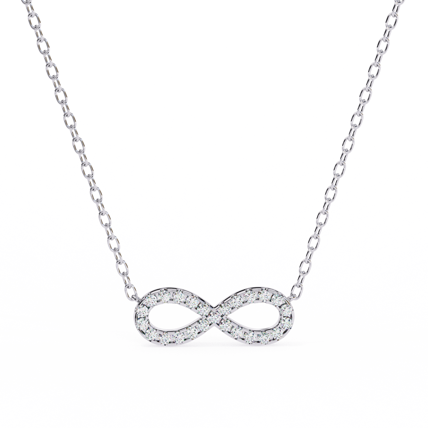 Round Cut Lab Diamond Infinity Shape Pendant