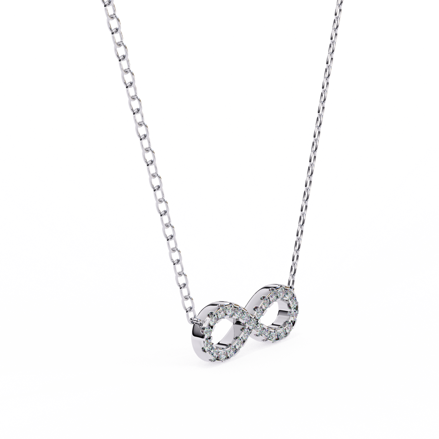 Round Cut Lab Diamond Infinity Shape Pendant