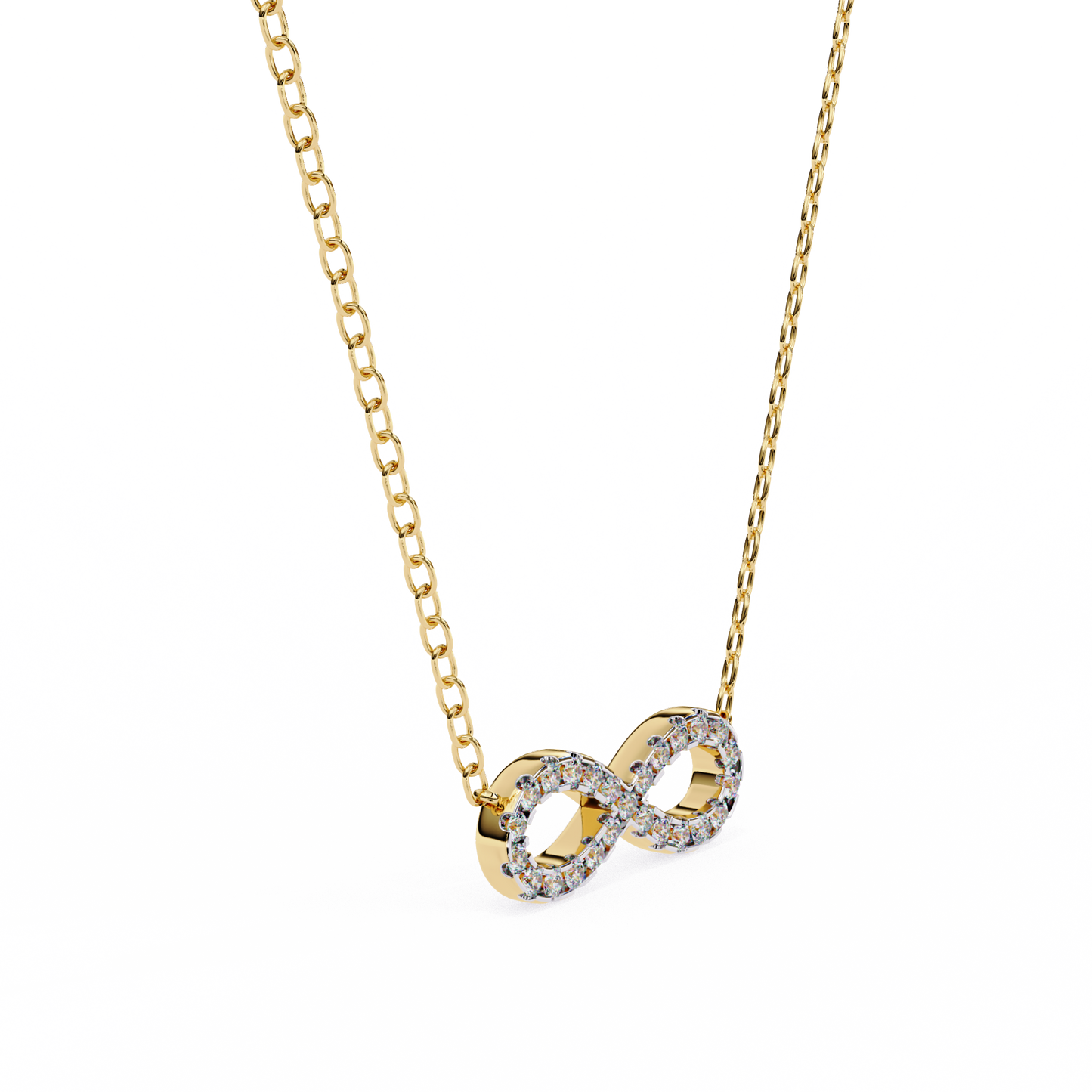Round Cut Lab Diamond Infinity Shape Pendant