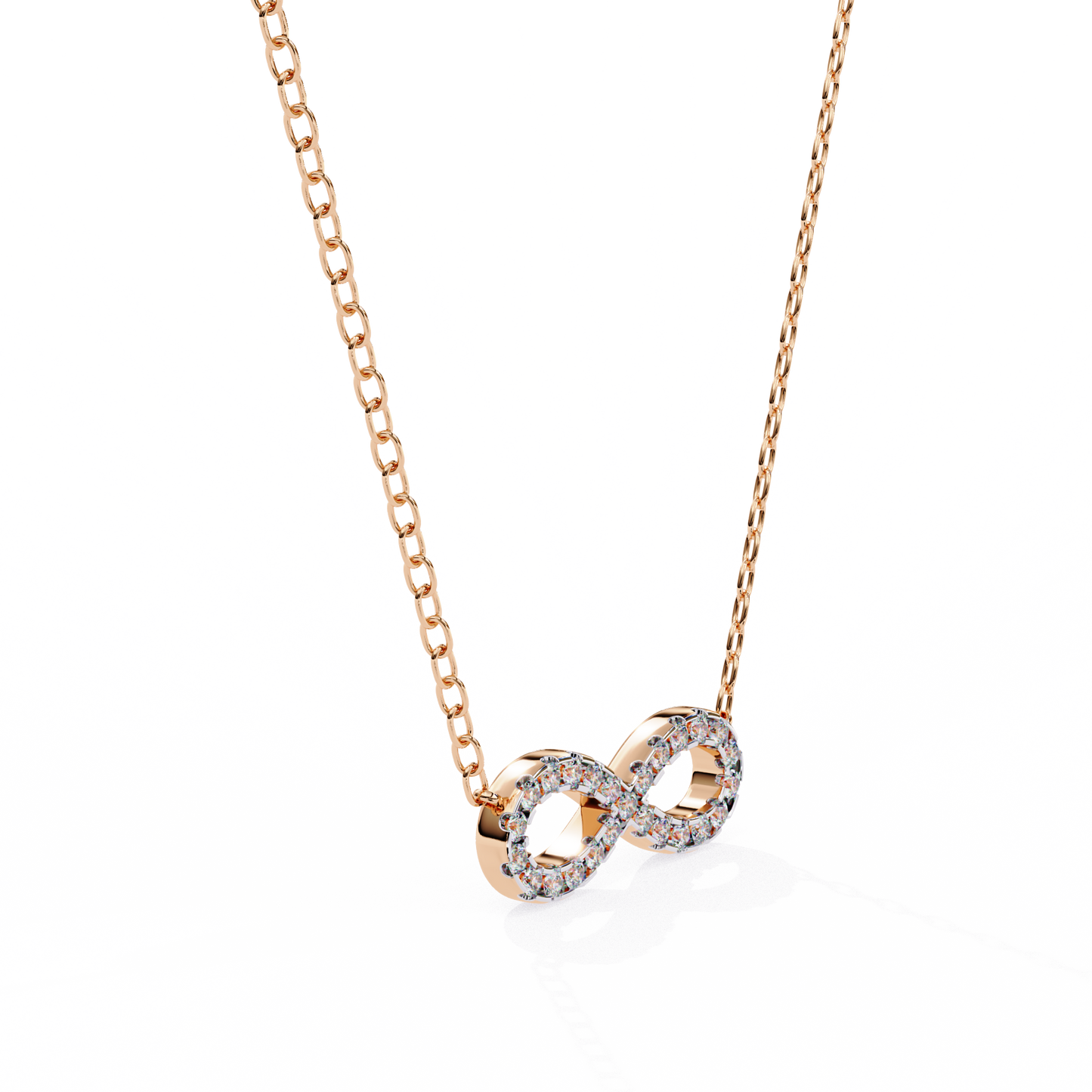 Round Cut Lab Diamond Infinity Shape Pendant