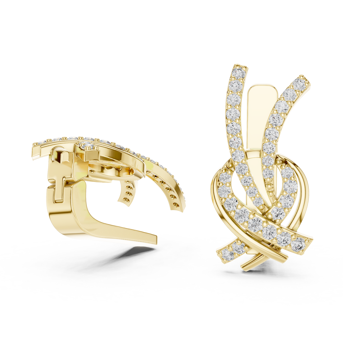 Luxury Round Cut Diamond Bridal Set Earrings