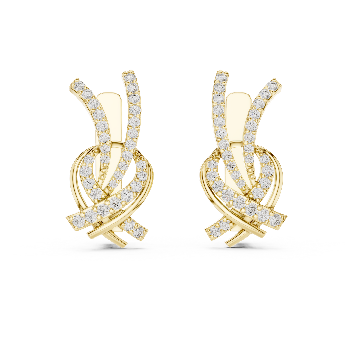 Luxury Round Cut Diamond Bridal Set Earrings
