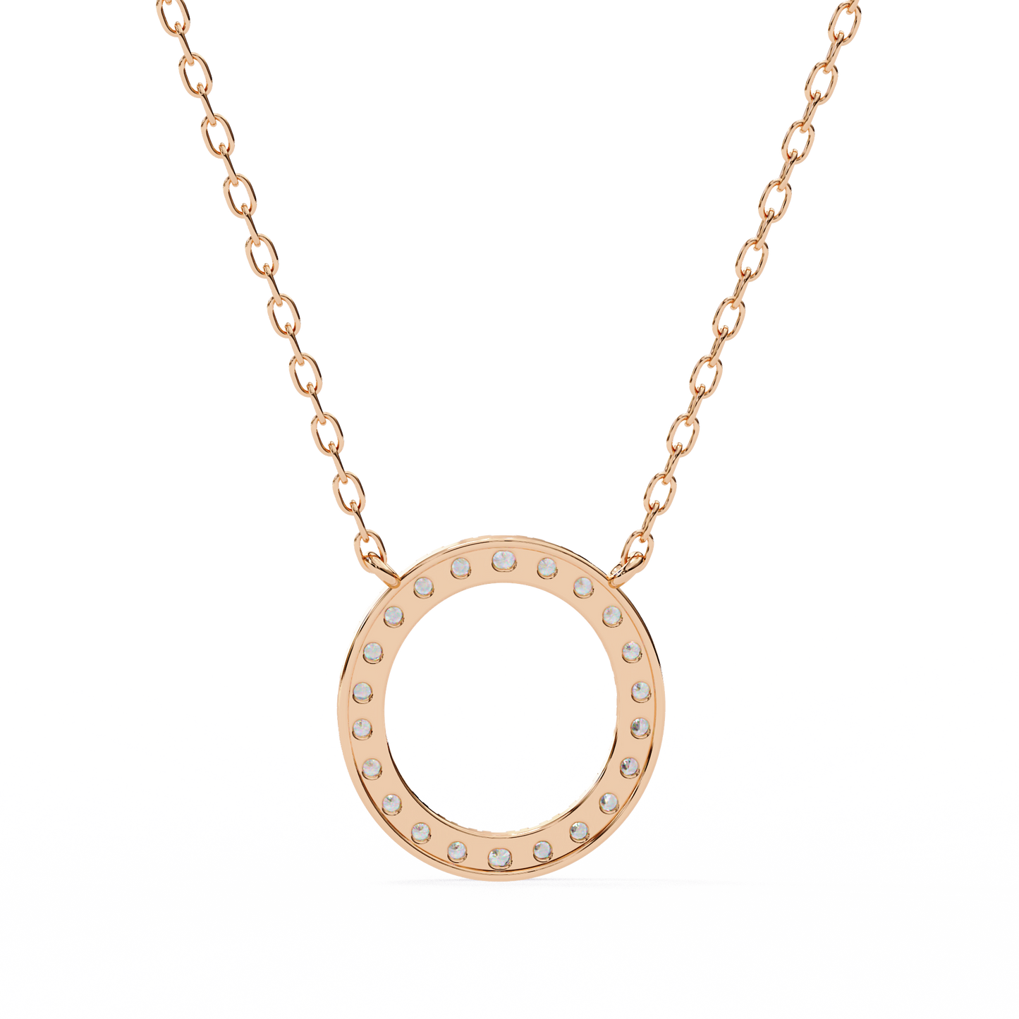 Round Cut Lab Diamond Circle Pendant