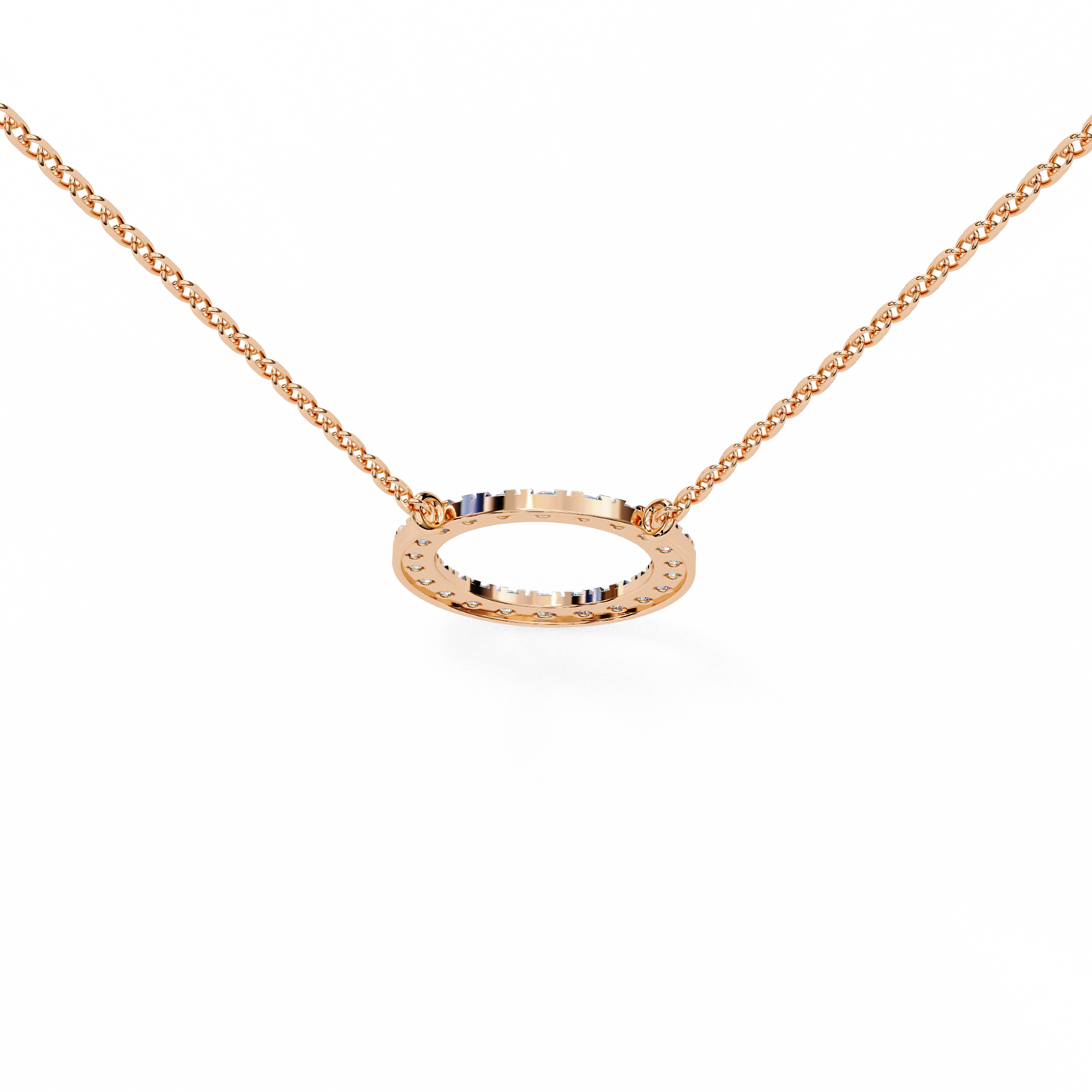 Round Cut Lab Diamond Circle Pendant