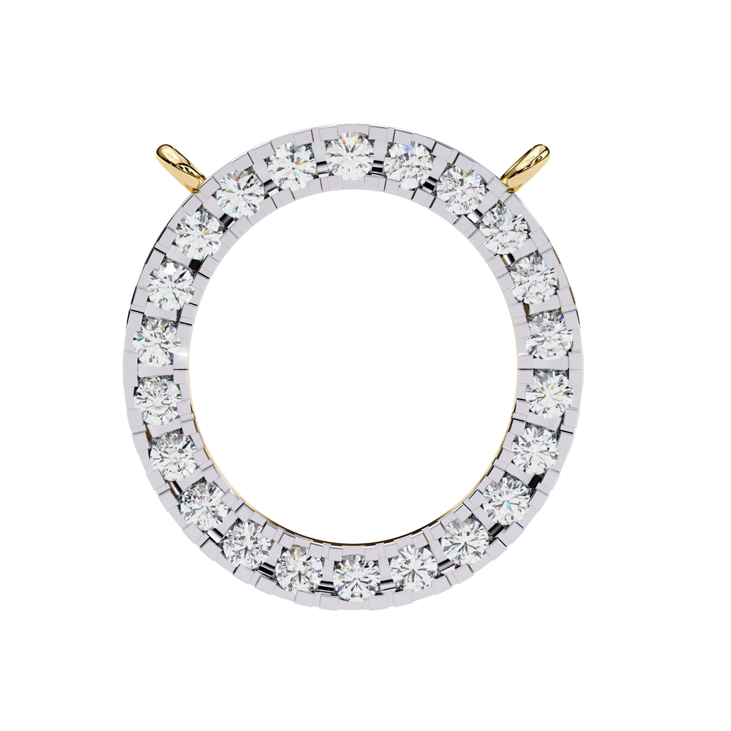 Round Cut Lab Diamond Circle Pendant