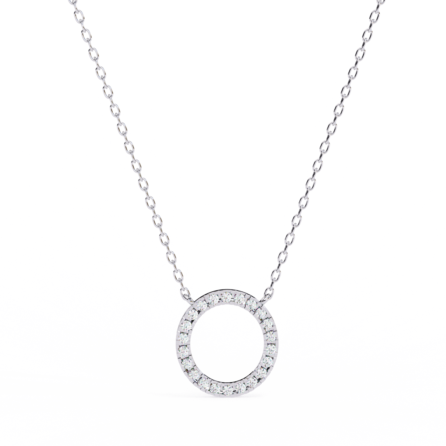 Round Cut Lab Diamond Circle Pendant