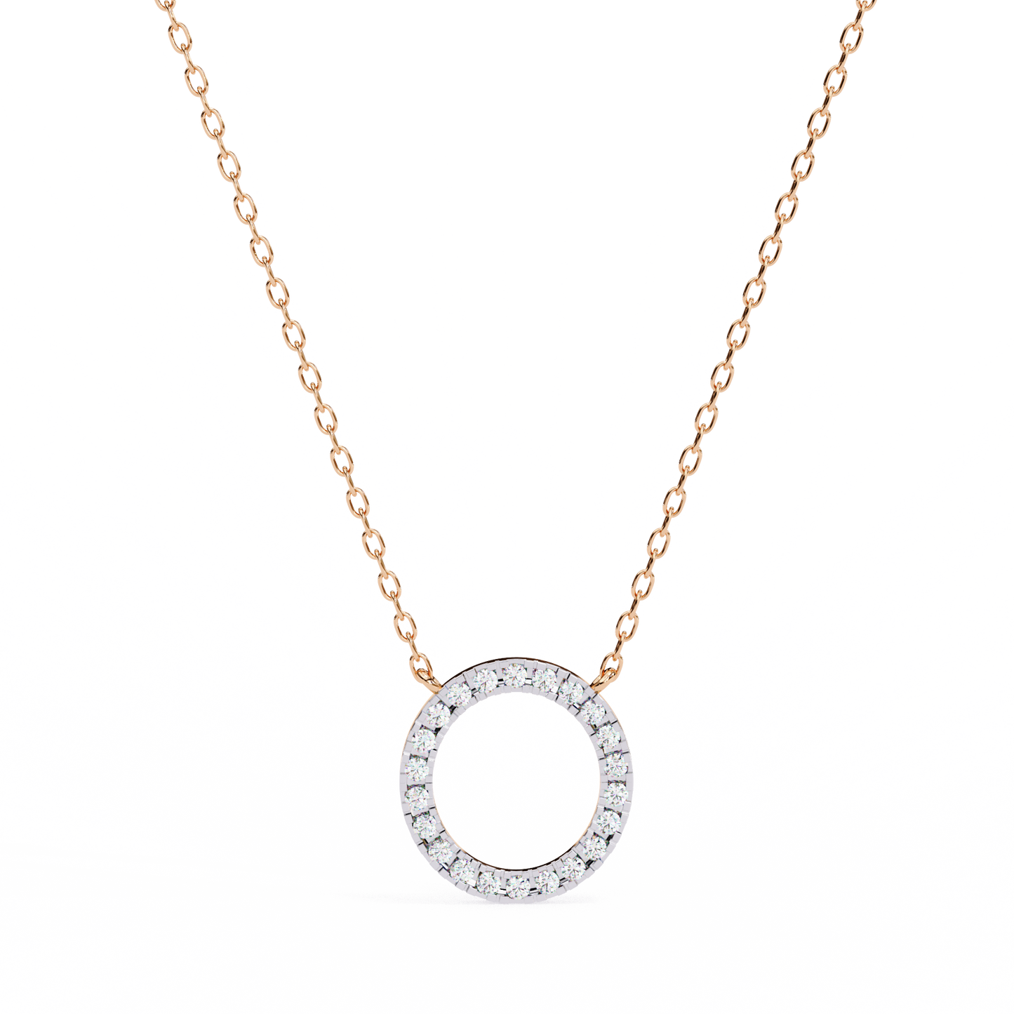 Round Cut Lab Diamond Circle Pendant