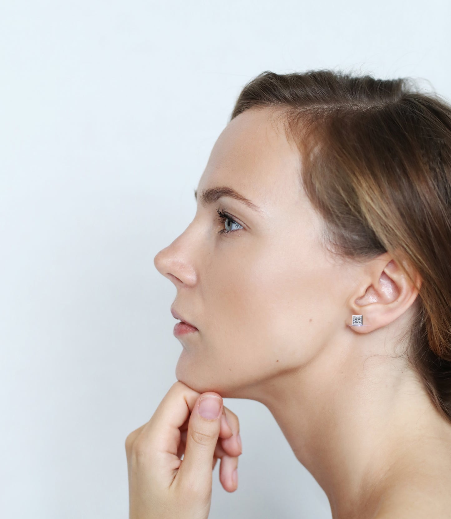 Princess cut Lab Diamond Bezel Set Earrings