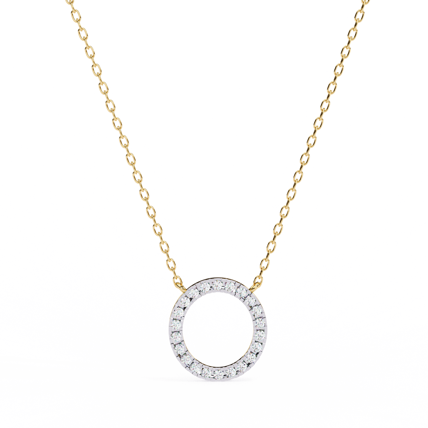 Round Cut Lab Diamond Circle Pendant