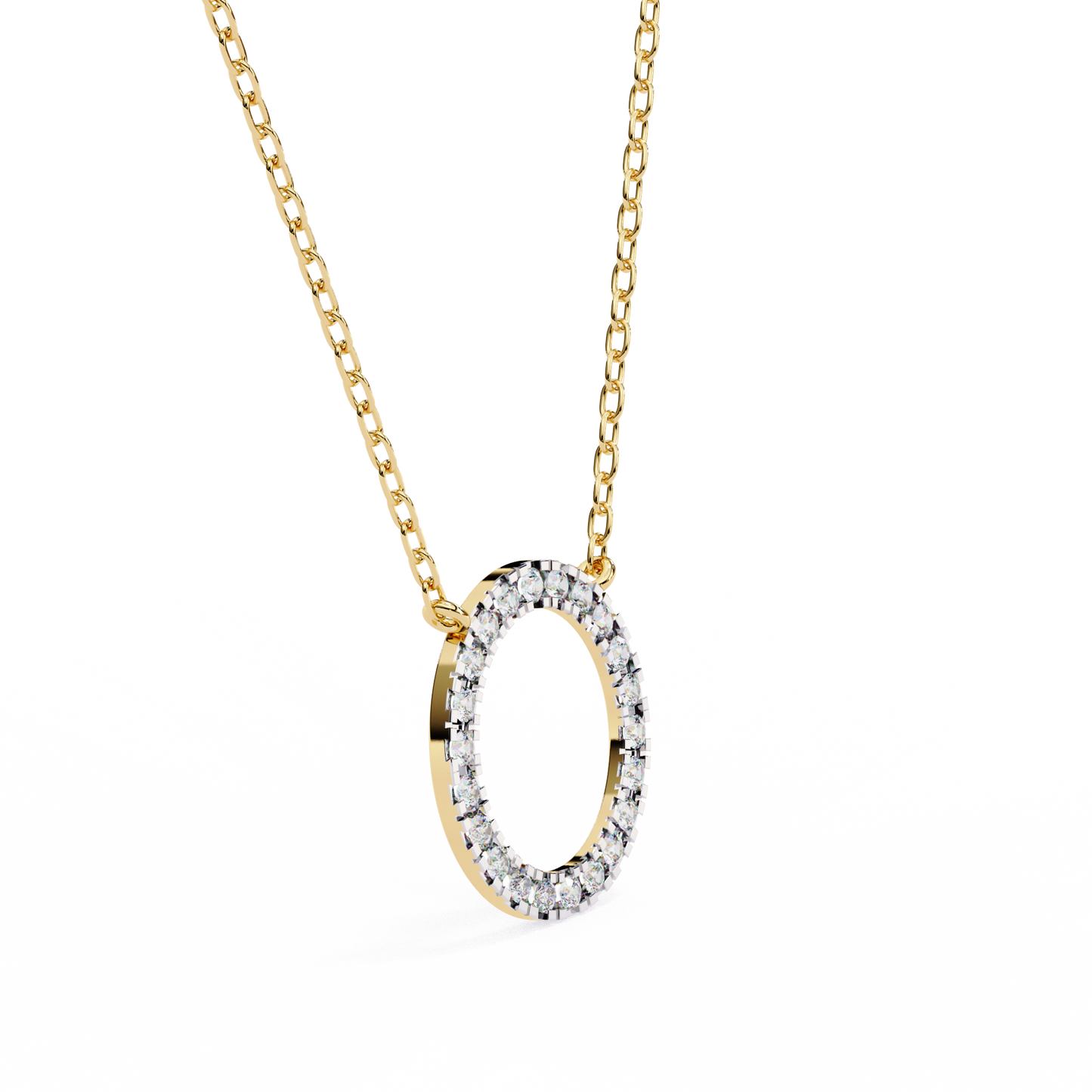 Round Cut Lab Diamond Circle Pendant