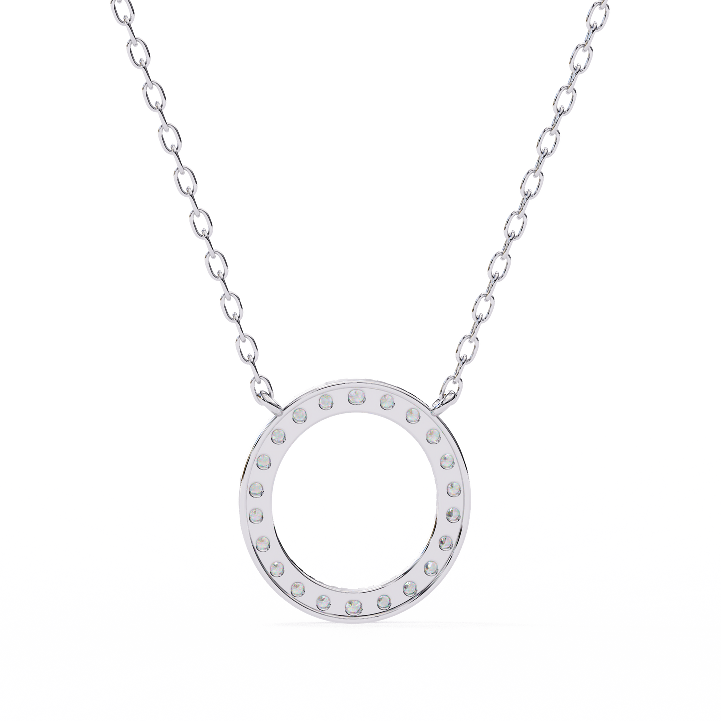 Round Cut Lab Diamond Circle Pendant