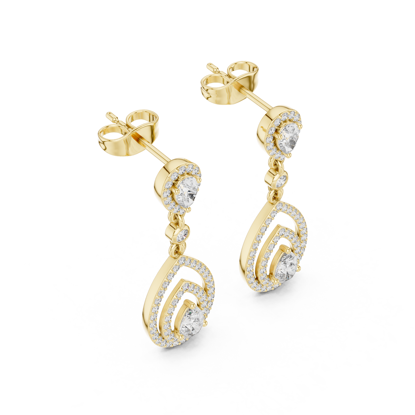 Classic Dangler Earrings With Pear Cut Diamond
