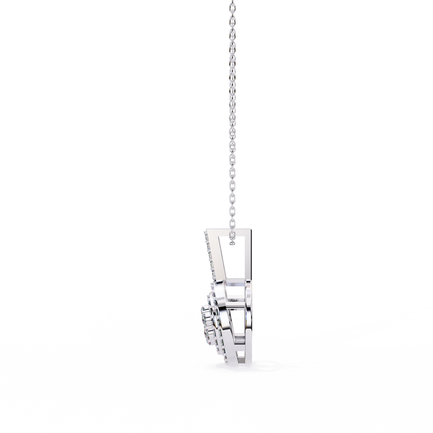 Round Cut Lab Diamond Halo Pendant
