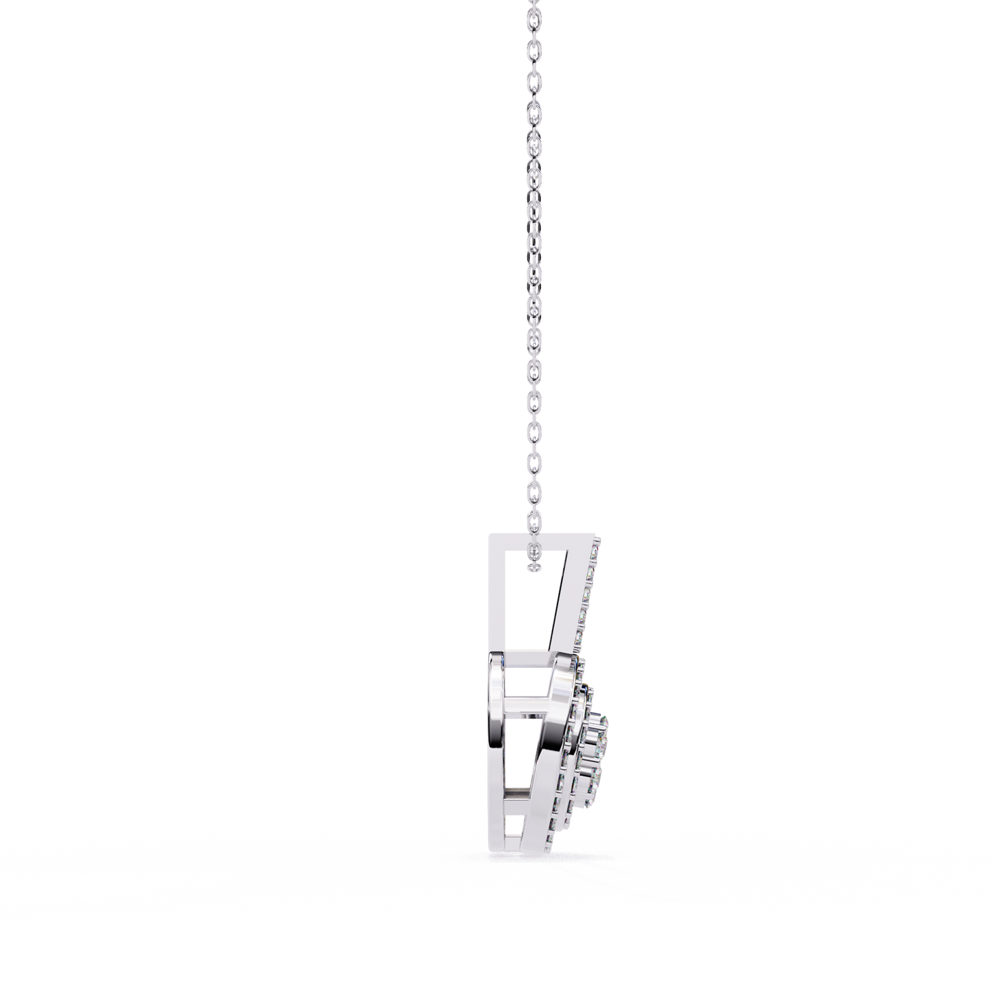 Round Cut Lab Diamond Halo Pendant