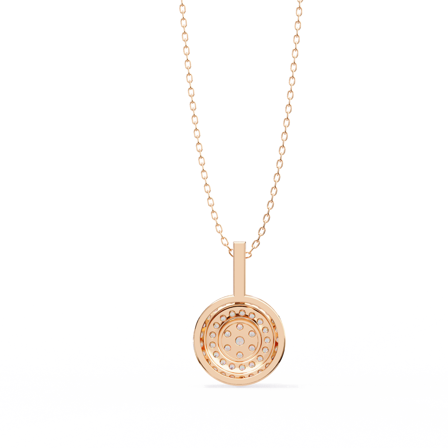 Round Cut Lab Diamond Halo Pendant