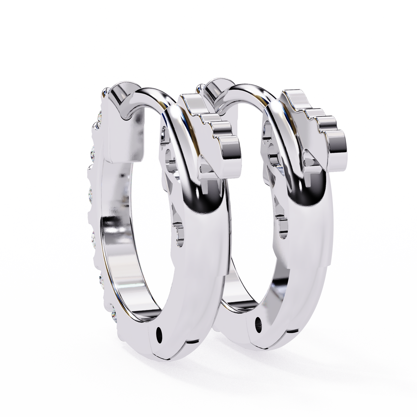Round Cut Lab Diamond Hoop Earrings