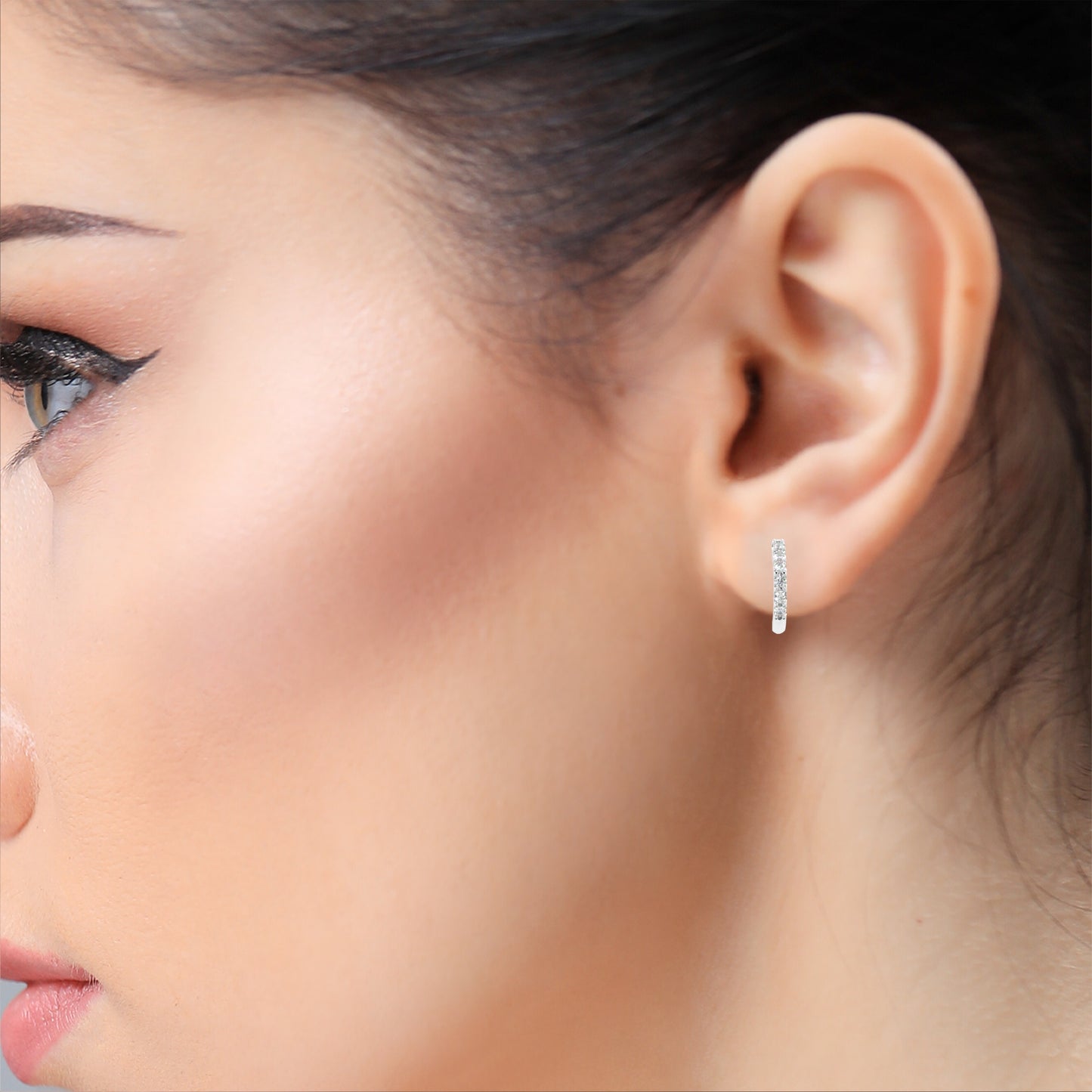 Round Cut Lab Diamond Hoop Earrings