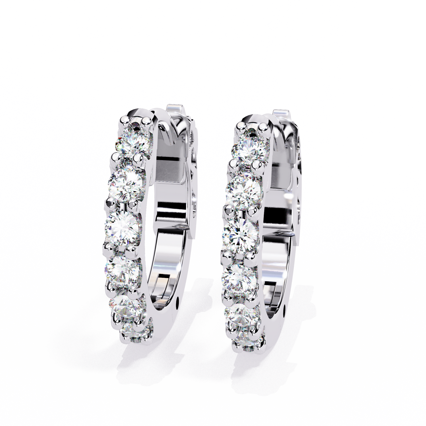 Round Cut Lab Diamond Hoop Earrings